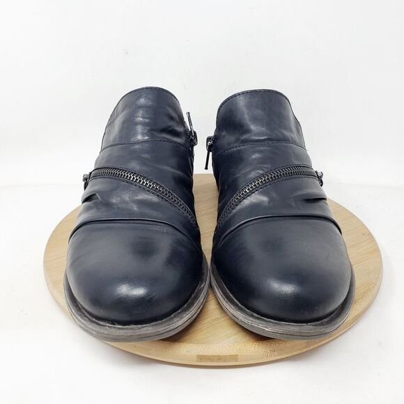 Miz Mooz Lyric Bootie Womens 38‎ Black Leather Zip Biker Moto Shootie Boho Shoes - Picture 3 of 12